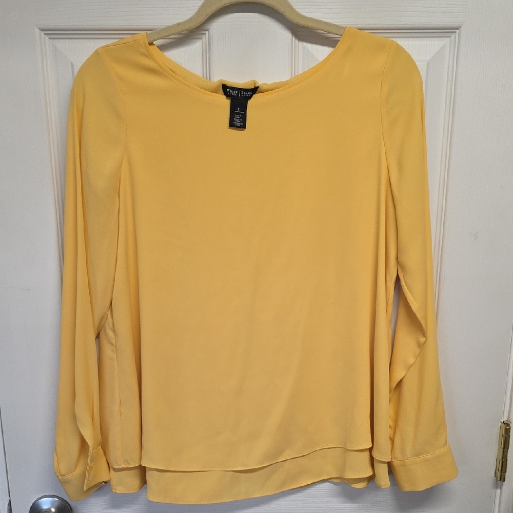 White House Black Market Yellow Blouse